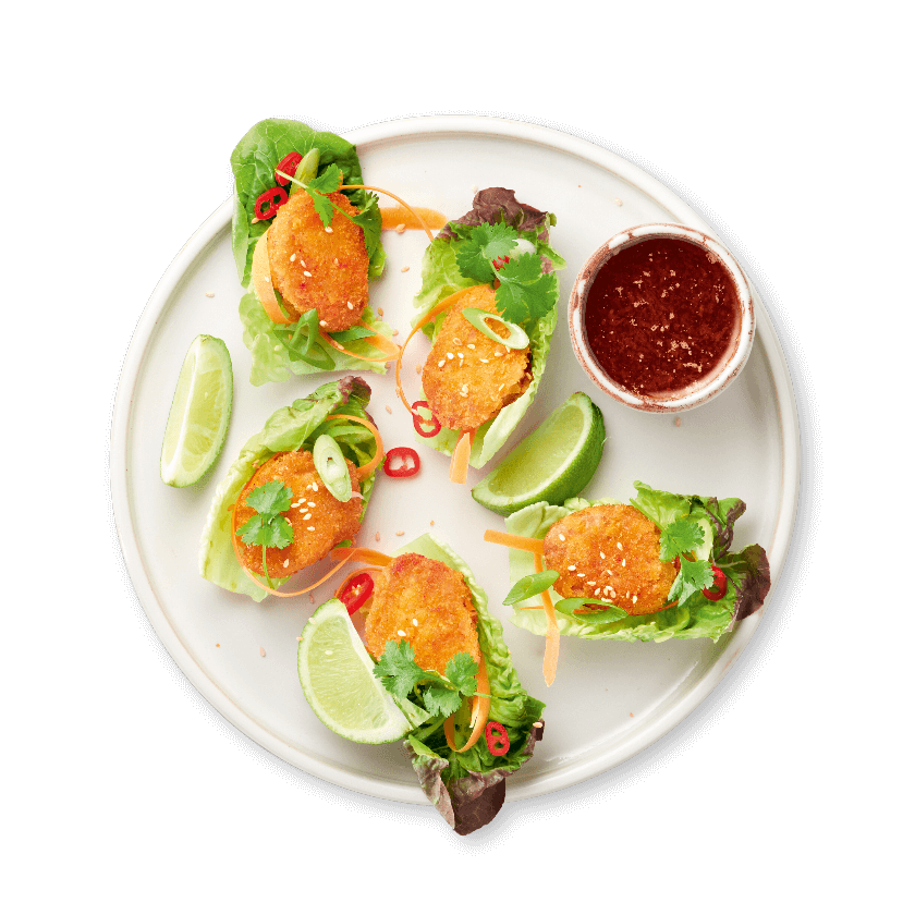 Aziatische slawraps met crispy vegan nuggets