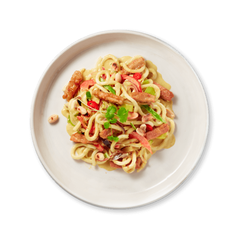 Nouilles express cacahuètes-coco aux lanières veggie