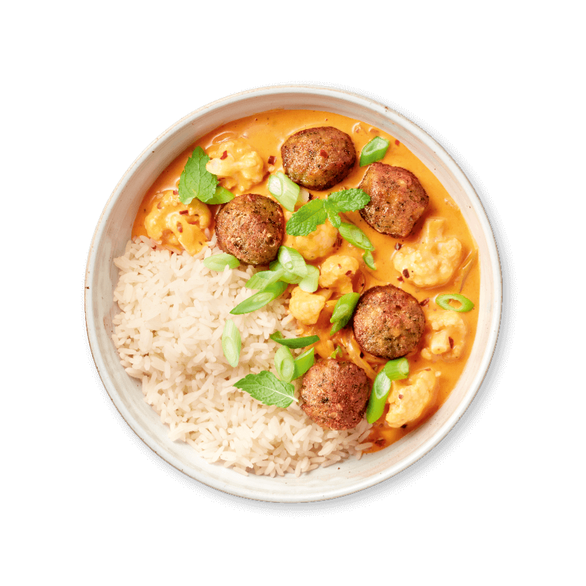 Bloemkoolcurry met falafelballetjes