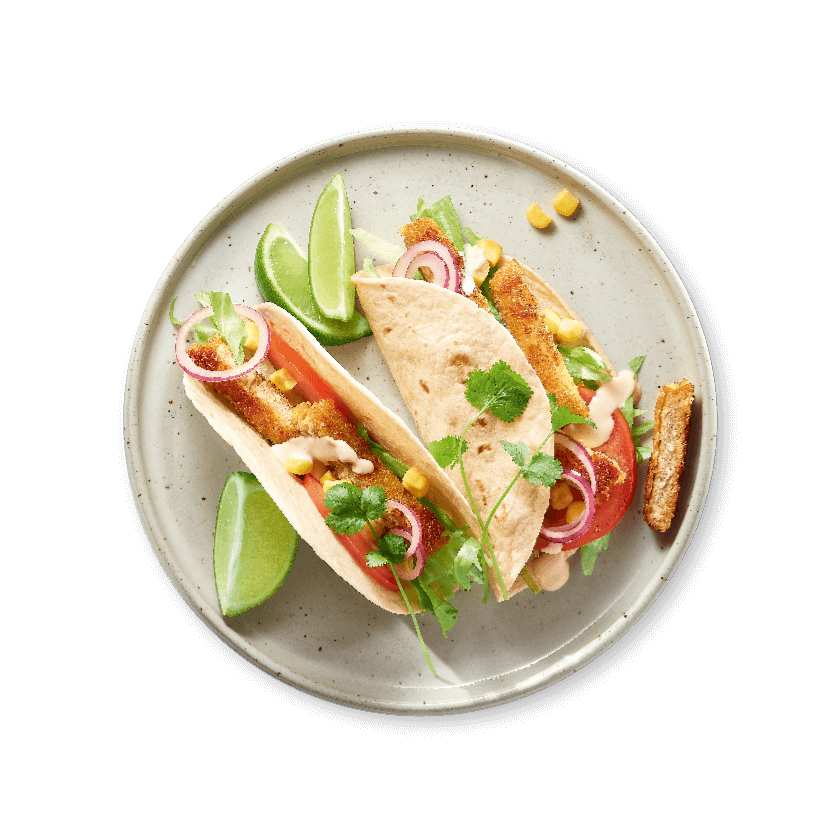 Taco met schnitzel en groenten