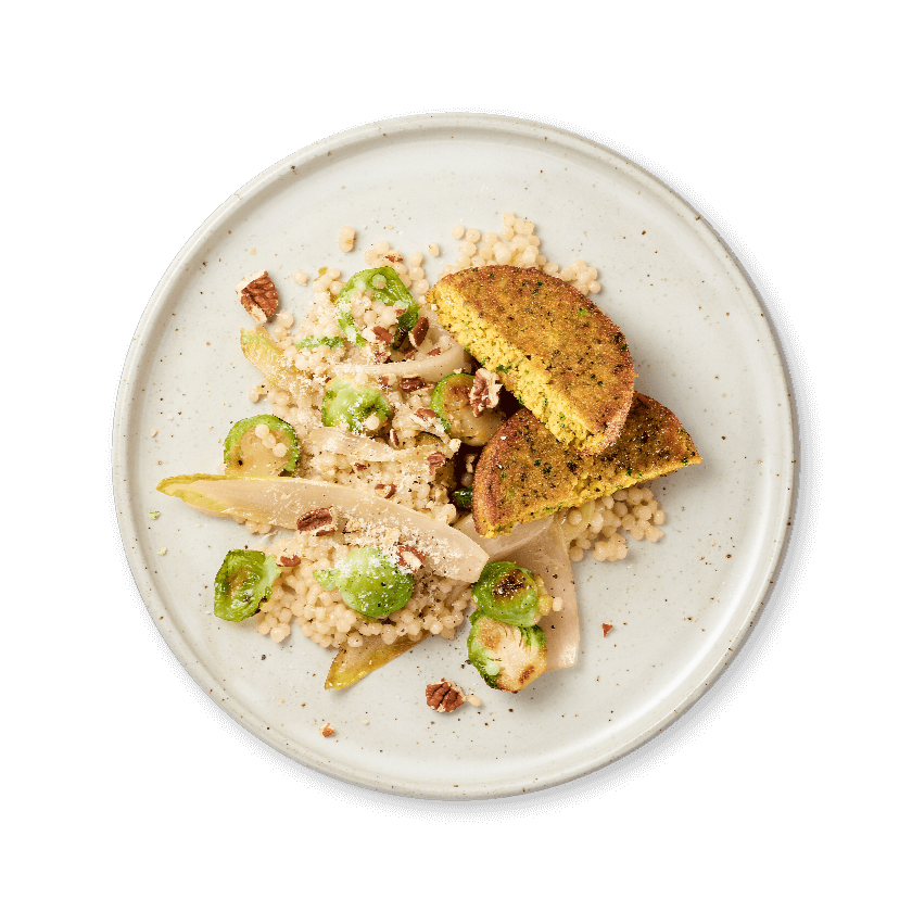 Winterse salade met groenteburger